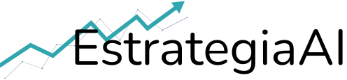 EstrategiaAI logo with upward arrow and growth line